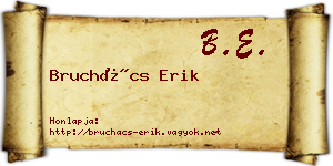 Bruchács Erik névjegykártya